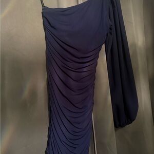 Elegant One-Shoulder Navy Dress Hello Molly